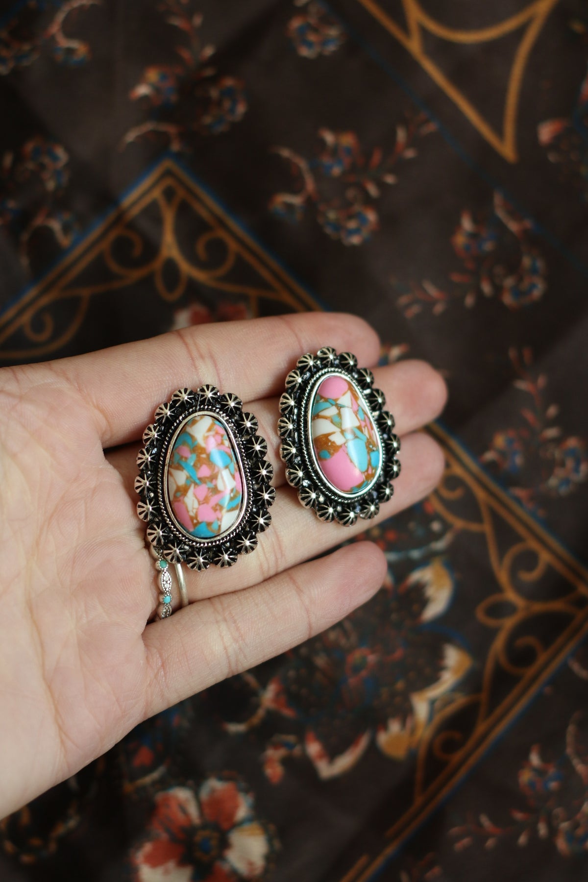 Cotton Candy Oval Earrings