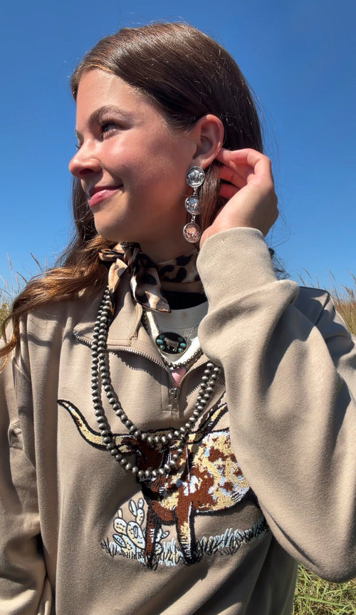 Buffalo 3 Coin Dangle Earring