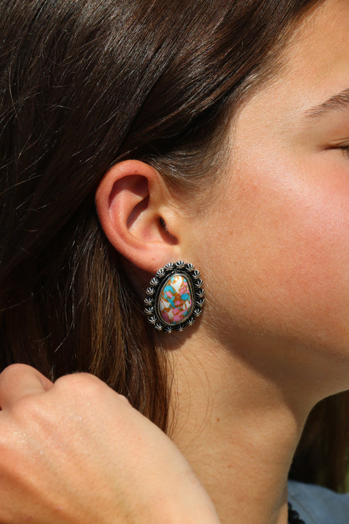Cotton Candy Oval Earrings